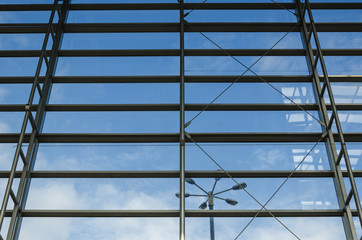 WINDOW AND LANTERN - Landscape through a modern glass wall
