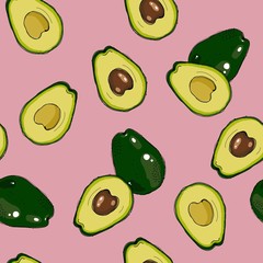 healthy food. Avocado print. Seamless pattern