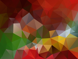 vector abstract irregular polygon background with a triangle pattern in vibrant red, green, yellow and orange color