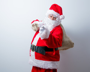 Funny Santa Claus with sack