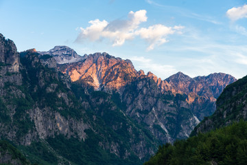 Fototapeta premium Beautiful Albanian mountains during sunset