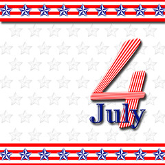 4th of July, stars and stripes, USA, background, blank space, copy space, white background.