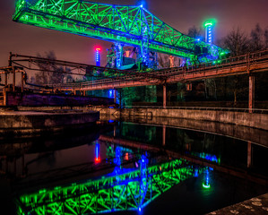 Night portrait of an old chemical plant