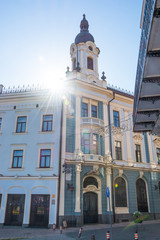 Architecture of the city of Chernivtsi, the beginning of the Kobylianskaya street, Chernivtsi,...