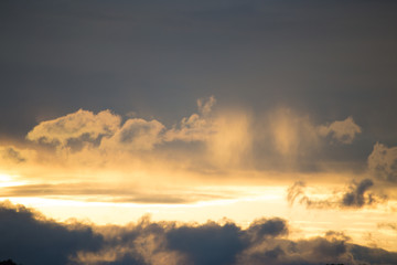 Fototapeta premium golden sunset sky with mountain