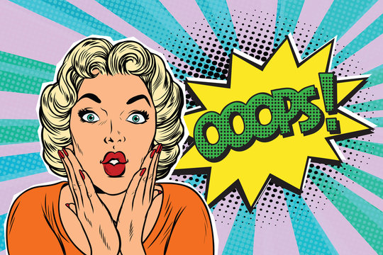 oops pop art blond woman