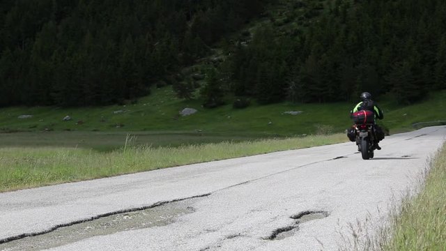 Motorcyclists on tour, Gran Sasso