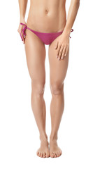 Fototapeta premium Beautiful young woman in bikini on white background