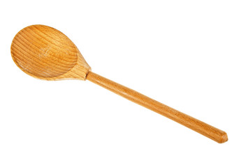 Wooden spoon isolated on white background