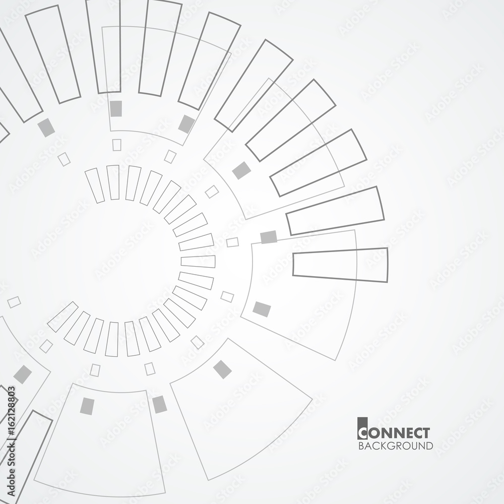 Poster Technological circle with geometry elements