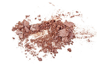 Brow color eye shadow on a white background