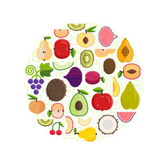 Fresh Fruits Vector Collection.