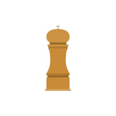 Fototapeta premium wooden grinder for salt and pepper, flat design icon