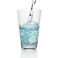 Beautiful splash of blue water