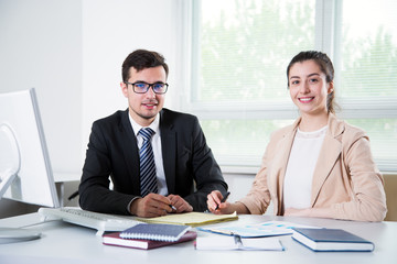 Business people working with computer