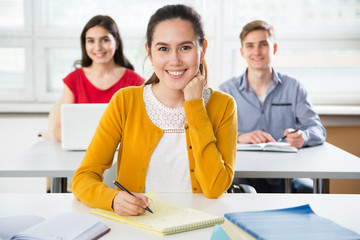 Obraz premium Pretty female university student portrait