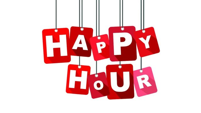 red flat animation happy hour