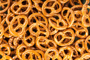 Small salted pretzels background