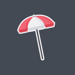 Lifeguard umbrella vector flat icon