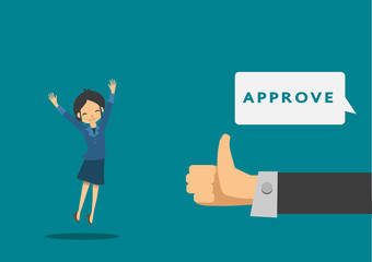the illustrator of businesswoman jobs approved