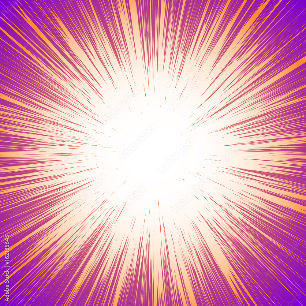 Aufkleber vivid colorful background with starburst (sunburst)-like motif. abstract radial lines fading into ba
