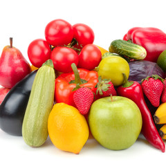fruits and vegetables isolated on white