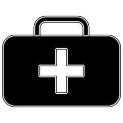 Medical case  the black color icon .