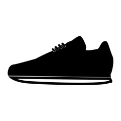Sport shoes  the black color icon .