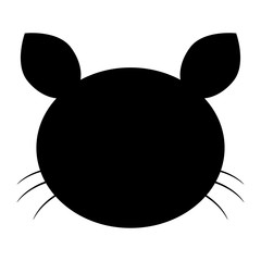 Cat head  the black color icon .