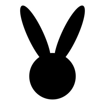 Hare or rabbit head  the black color icon .