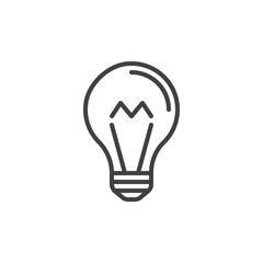 Light bulb line icon, outline vector sign, linear style pictogram isolated on white. Symbol, logo illustration. Editable stroke. Pixel perfect graphics