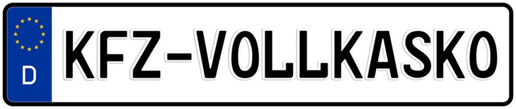 spkw13 SignPersonenKraftWagen spkw - Schrift Kfz Vollkasko Versicherung - Kennzeichen: Autokennzeichen - (Original-Verh&auml;ltnis 520 X 110 mm) - banner xxl g5250