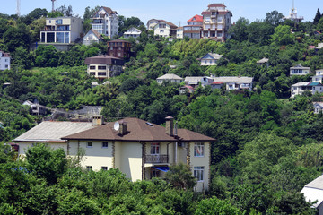 Houses on the picturesque mountain slope.