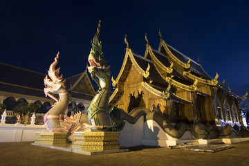 Fototapeta na wymiar Wat Ban Den temple on twilight time at Chiang Mai, Thailand. 
