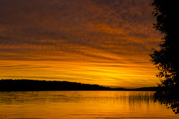Orange Sunrise on the Lake