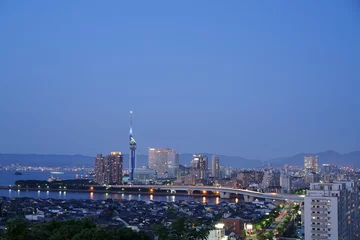 Fotobehang 福岡シーサイドももち　ウォーターフロント夜景 © fy2907fw
