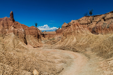 Orange rock formations of Tatacoa desert, Colombia