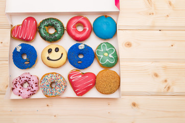 colorful donuts bacckground