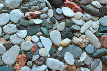 variety sea stones sands