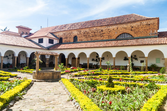 Courtyard of a convent Santo Ecce Homo near Villa de Leyva, Colombia