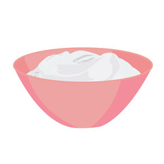 Bowl of Sour Cream vector illustration