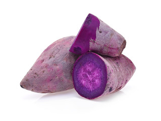 purple yams isolated on white background