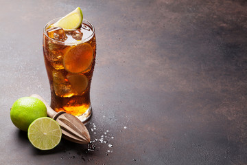 Cuba libre cocktail glass