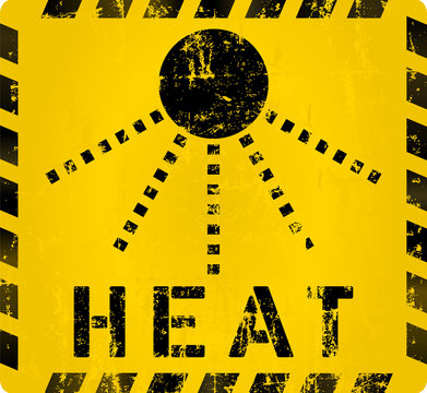 heat warning sign,vector eps 10