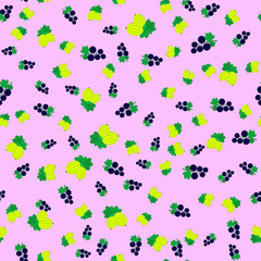 Seamless pattern of currant and gooseberries.