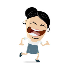 happy running businesswoman