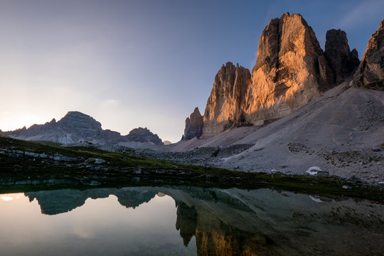 Reflexion der drei zinnen
