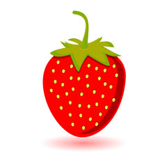 Red Strawberry vector, flat strawberry icon