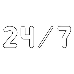 Obraz premium 24/7 service the black color icon .