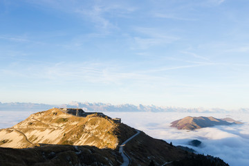 Carpet of clouds from mountain top